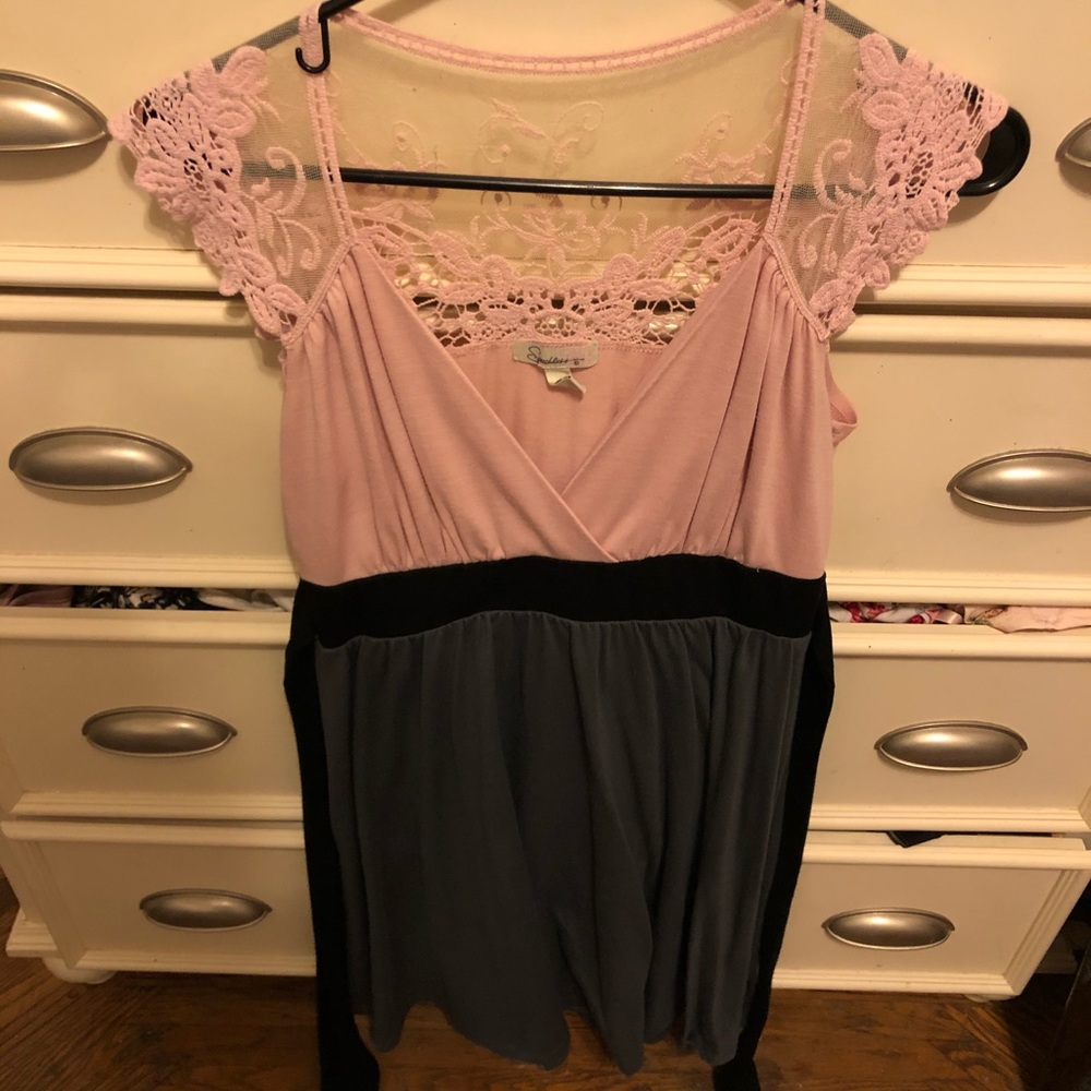 Pink and gray dress